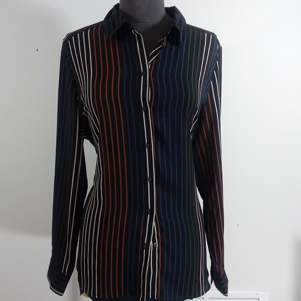 Multi Colored Striped Button Down - image 2